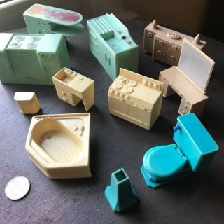 Vintage Plastic Dollhouse Furniture 1950s 1960s Doll House Toy Toys Marx