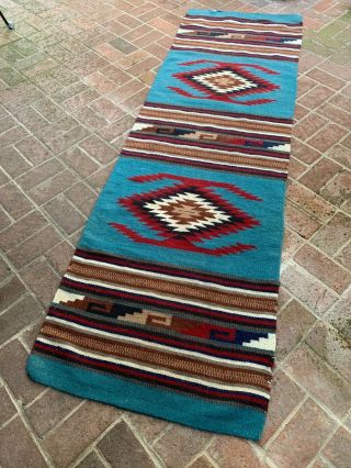 Vintage 1940s Navajo Rug Native American Indian Intricate Weaving Wool Blanket