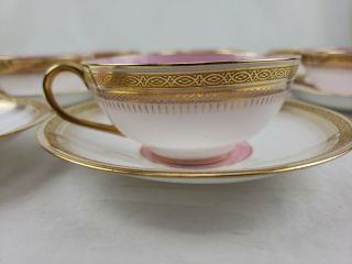 Cauldon Brown Westhead & Moore Pink Tea Cup & Saucers 2