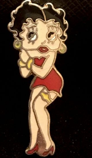 Vintage Betty Boop Enamel And Brass Lapel Pin