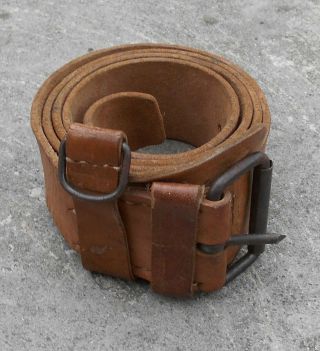 Yugoslavia Jna Soldiers Leather Belt (opasac) 58 - 108 Cm 23 - 43 " 1990s