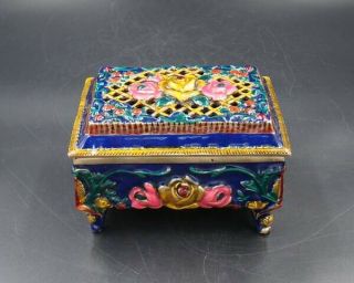 Handmade Carving Statue Brass Cloisonne Coloured Drawing Incense Burners Xuande