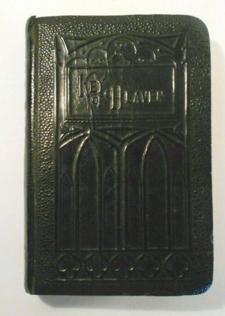 Key Of Heaven,  Embossed Leather Cover Vtg 1947 Prayer Book Illustrated
