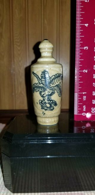 Antique Chinese Porcelain Snuff Bottle With Mark