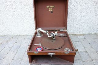 Rare Vintage Sonora Small Portable 78 Rpm Phonograph Gramophone Record Player
