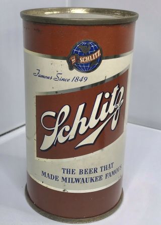 Schlitz “kiss Of The Hops” Flattop Beer Can - Milwaukee Wi.