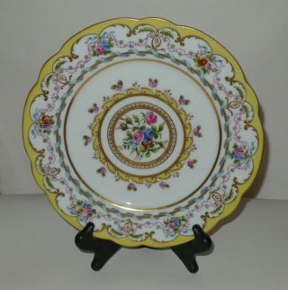 Antique 18th Century Sevres Porcelain Plate Roses & Ribbon Date Code 1765