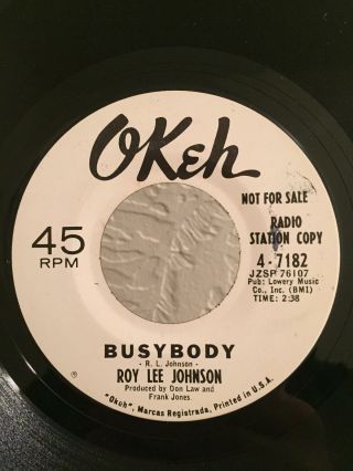 Northern Soul R&b Promo 45 Roy Lee Johnson Busybody On Okeh Hear