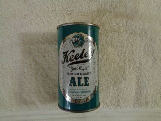 Vintage,  Keeley Ale Beer,  Flat Top Can,  Green,  Open On Bottom.  Can