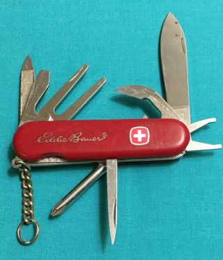 Retired Wenger Delemont Swiss Army Knife - Red Golfer Eddie Bauer - Multi Tool
