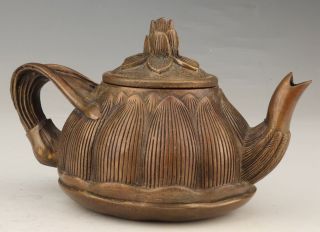 Chinese Old Bronze Hand - Cast Lotus Teapot Family High - End Gift Decoration Old