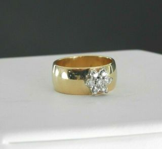 Vintage Garland Wedding Anniversary Ring Solid 14k Yellow Gold Diamond Stone 5.  5