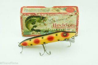 Vintage Heddon Strawberry Spot Vamp Antique Fishing Lure Et1