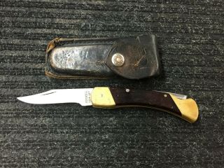 Vintage Schrade Usa Lb7 Pocket Knife Folding W/ Leather Sheath