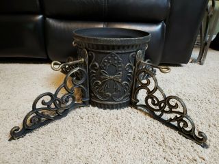 Vintage Victorian Style Cast Iron Christmas Tree Stand Heavy Metal