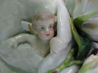 Antique Meissen Porcelain Figurine of Cupid Hiding under Rose 664 Rare - AsIs 3