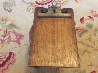 Antique 1800’s Oak And Metal Clip Board,  Marked On Metal,  Pat.  Jan 31 1893