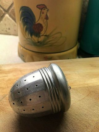 Vintage Aluminum Acorn Shaped Tea Infuser Strainer - W / Chain