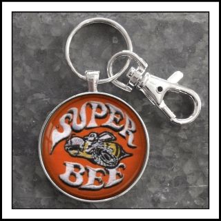Vintage Bee Shoulder Patch Photo Keychain Mopar Dodge Plymouth Gift 