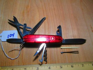 104 Ruby Red Victorinox Swiss Army Huntsman Knife
