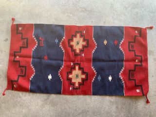 VINTAGE WOOL WOVEN RED Navajo Rug Wall hanging OLD SEE ALL LISTINGS ❤️NR❤ 2