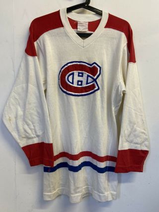 Vintage 1970’s Montreal Canadians Nhl Hockey Durene Jersey Sewn Patch