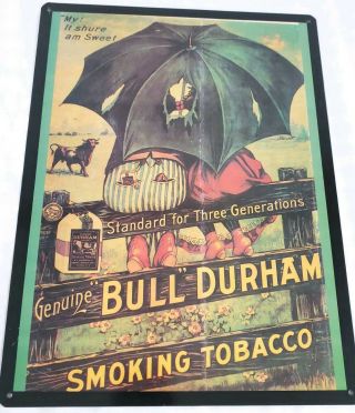 Vintage Bull Durham Smoking Tobacco Advertising Sign