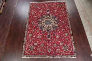 Vintage Traditional Floral Kashmar RED Area Rug Hand - made Living Room Wool 7x11 2