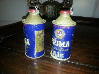 Two Prima Ale Cone Top Irtp Beer Cans Prima Brewing Chicago Il Caps