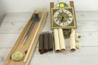 Vintage Hermle Emperor Grandfather Clock Movement Pendulum Weights Complete Nos