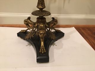 Antique Tiffany Style Gothic Revival Bronze Dore Brass Candelabra c 1900 No Rese 2