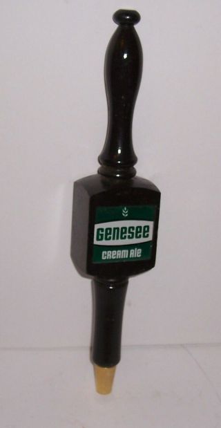 Vintage 1970s Genesee Cream Ale Beer Wooden Tap Handle Old Stock NOS 2