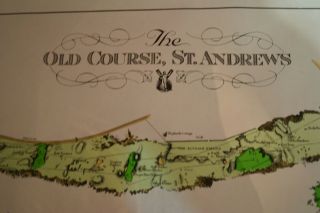 Vintage Map,  The Old Course,  St.  Andrews,  Mackenzie 1924 Color Mccorquodale Golf
