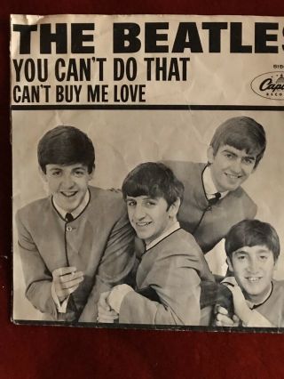 Beatles Rare Cant Buy Me Love Picture Sleeve 1964 2