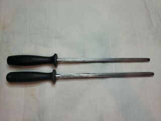 Two J.  A.  Henckels International Knife 9 " Sharpening Honing Steel Rod Solingen