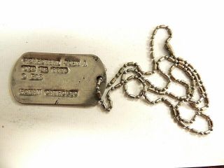 Vintage Classic Military Dog Tag & Bead Chain
