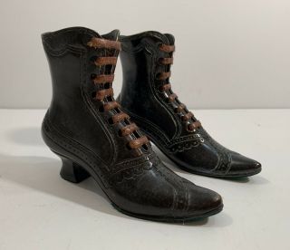 Fine Antique Vienna Bronze Victorian Ladies Shoes Boots