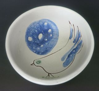 Vintage 1974 Susana Espinosa Pottery 5 " Bowl W/ Bird Design Signed