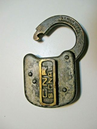 Vintage E.  T.  Fraim Lock Co.  Cnr Signal Brass Padlock