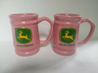 John Deere Pink Coffee Mugs Set Of 2 Encore
