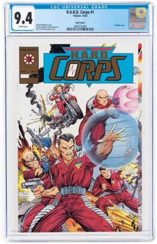 H.  A.  R.  D.  Corps 1 Gold Edition Variant Cover Cgc 9.  4 Nm Valiant Comics 1992