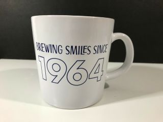 Tim Hortons Brewing Smiles Since 1964 Mug White Blue Interior Coffee 2017