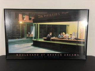 Vintage 1995 Boulevard Of Broken Dreams Poster 90s Art Elvis James Dean Monroe