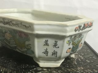 Rare Chinese antique porcelain planter holder vase Qian jiang color scholar art 2