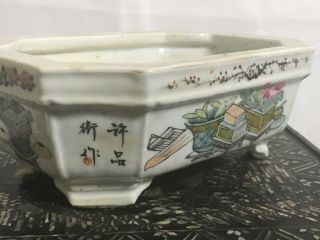 Rare Chinese antique porcelain planter holder vase Qian jiang color scholar art 3