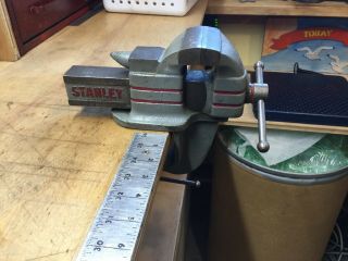 Vintage Stanley No 766 Bench Vise And Anvil Clamp On 3” Jaws