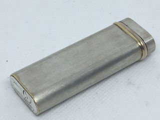 Vintage Cartier Gas Lighter Swiss Made Silver Gold Trinity