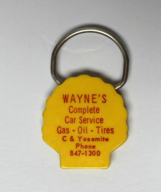 Vintage Shell Oil Advertising Keychain " Wayne 