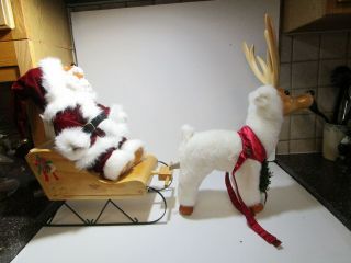 Raikes Teddy Bear Santa And Mib Snowflake The Reindeer And His Sleigh