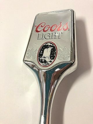 Vintage Chrome Plastic Coors Light Beer Tap Handle Pull Knob Man Cave / Bar